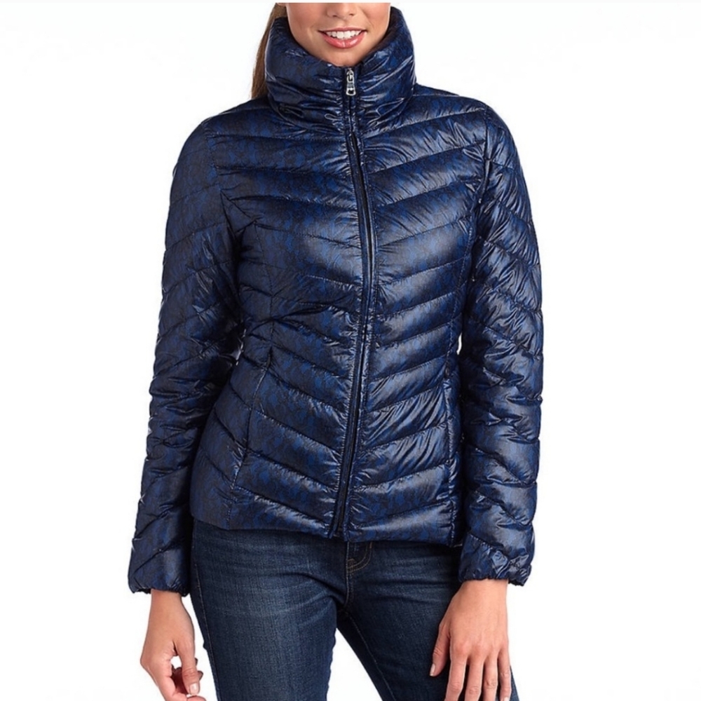Jessica Simpson Lace Print Packable Down Jacket Size Medium